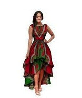 African Dresses Polyester Traditional African Clothing Time-limited Real 2019 Large Swing Waist Sleeveless Dress Women Printing