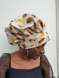 MPG Store Hand Made African Print Reversible Bonnets (Green Satin and African Print). UK Delivery Only. Fast Delivery 4 Days