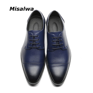 Misalwa Brand Men Simple Lightweight Men Classic Derby Shoes Male Business Dress Formal Shoes Red Blue Size 37-48 Drop Shipping