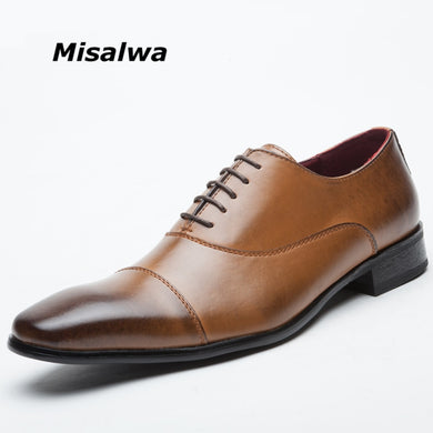 Misalwa Classic Cap Toe Oxford for Formal Dress Job Interview Business Office Shoes for Men Leather 2019