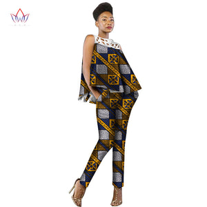 New Fashion African Dress Women 2 Pieces Set Women Sleeveless and Casual Tops Dashiki Print Pants African Women Clothing WY2339 1