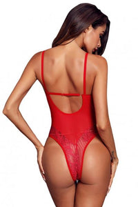 MPG Store Red Lace Bodysuit Lingerie