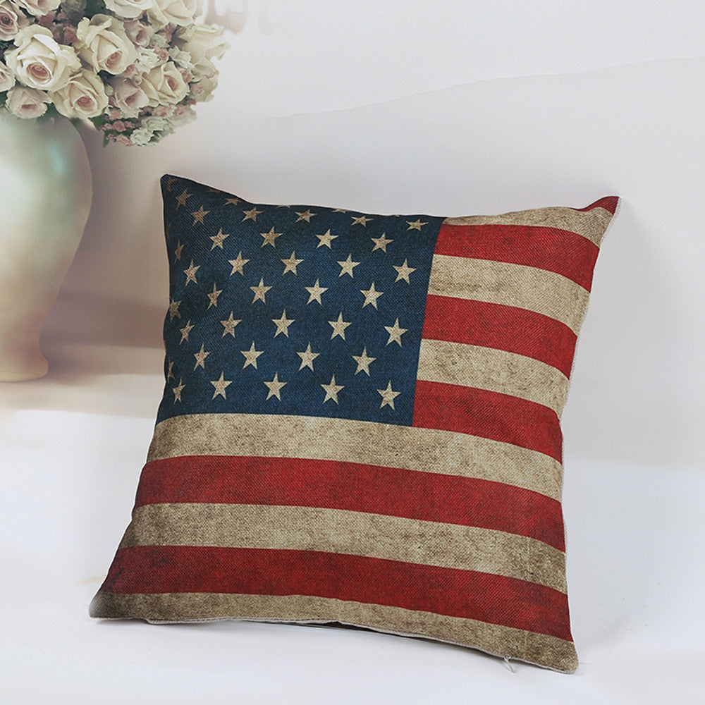 National Flag Pillow Case Waist Throw Cover Home pillow case vintage Home