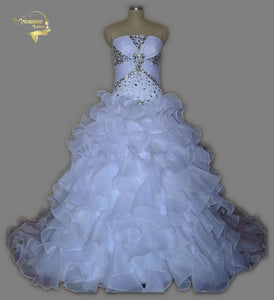Real Photo Cheap Price Best Quality A Line Strapless Wedding Dresses 2019 Ruffles Vestidos De Noiva Crystals Casamento UY1379