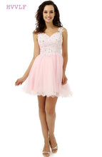 See Through 2019 Homecoming Dresses A-line Sweetheart Short Mini Pink Organza Lace Crystals Sweet 16 Cocktail Dresses