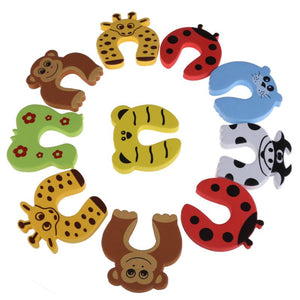 Animal Cartoon Door Card Holder 10pcs/lot Baby Safety Door Stopper Finger Protecting Edge & Corner Guards Protects